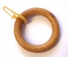 4 Stück Holz Ringe mit Faltenhaken Natur Stil Ø 28 mm