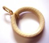 5 Stück Holz Ringe mit Faltenhaken Weiß lasiert kantig Ø 28 mm