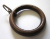 6 Stück Holz Ringe mit Faltenhaken Nussbaum Ø 28 mm