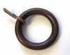 5 Stück Holz Ringe mit Faltenhaken Nussbraun Stil Ø 28 mm