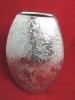 Keramik Vase 38 cm Silber-Antik 