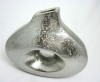 Keramik Vase mit Loch 30 cm Silber-Antik 