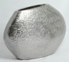 Vase oval 40 cm Silber-Antik Keramik